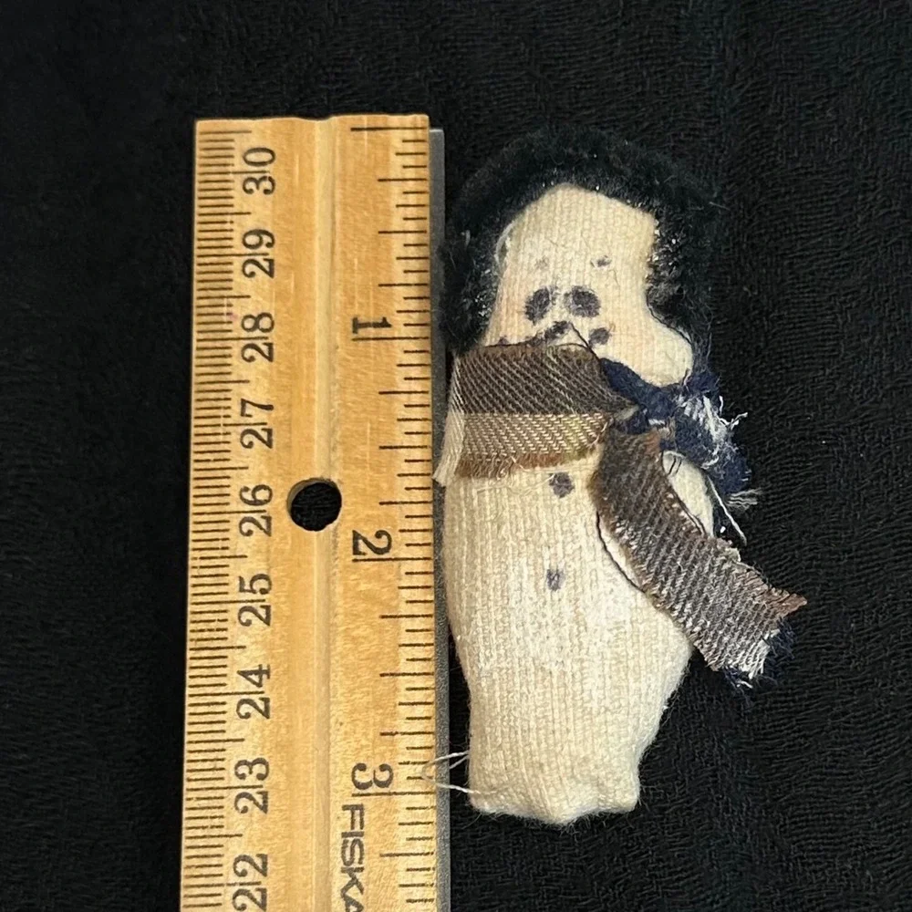 Primitive Snowman Brooch Handmade Fabric Folk Art Winter Pin Rustic‎ Holiday